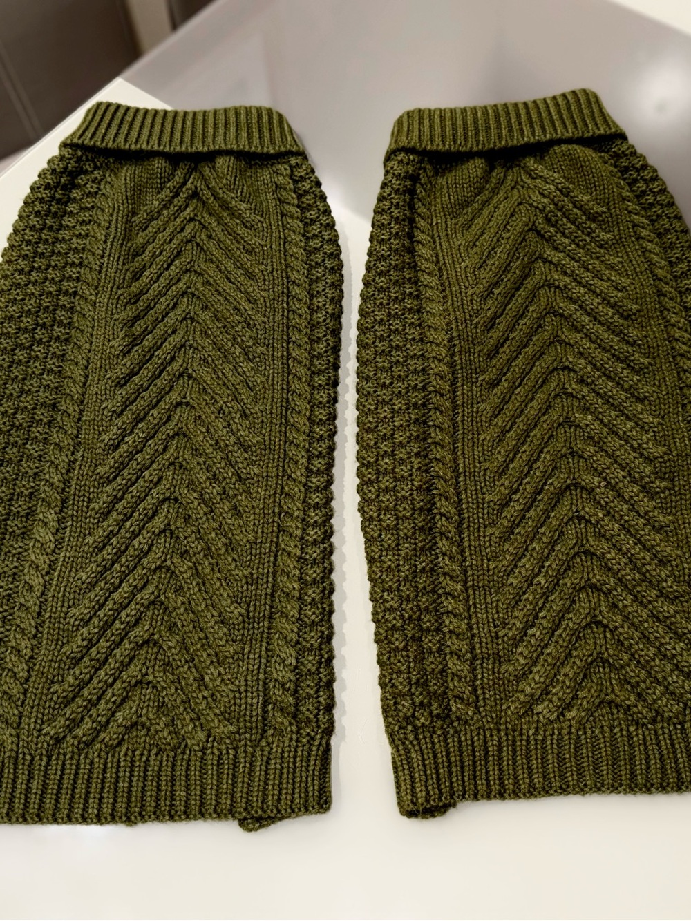 Olive Sweaters (Size 24”) | Matching Set of 2